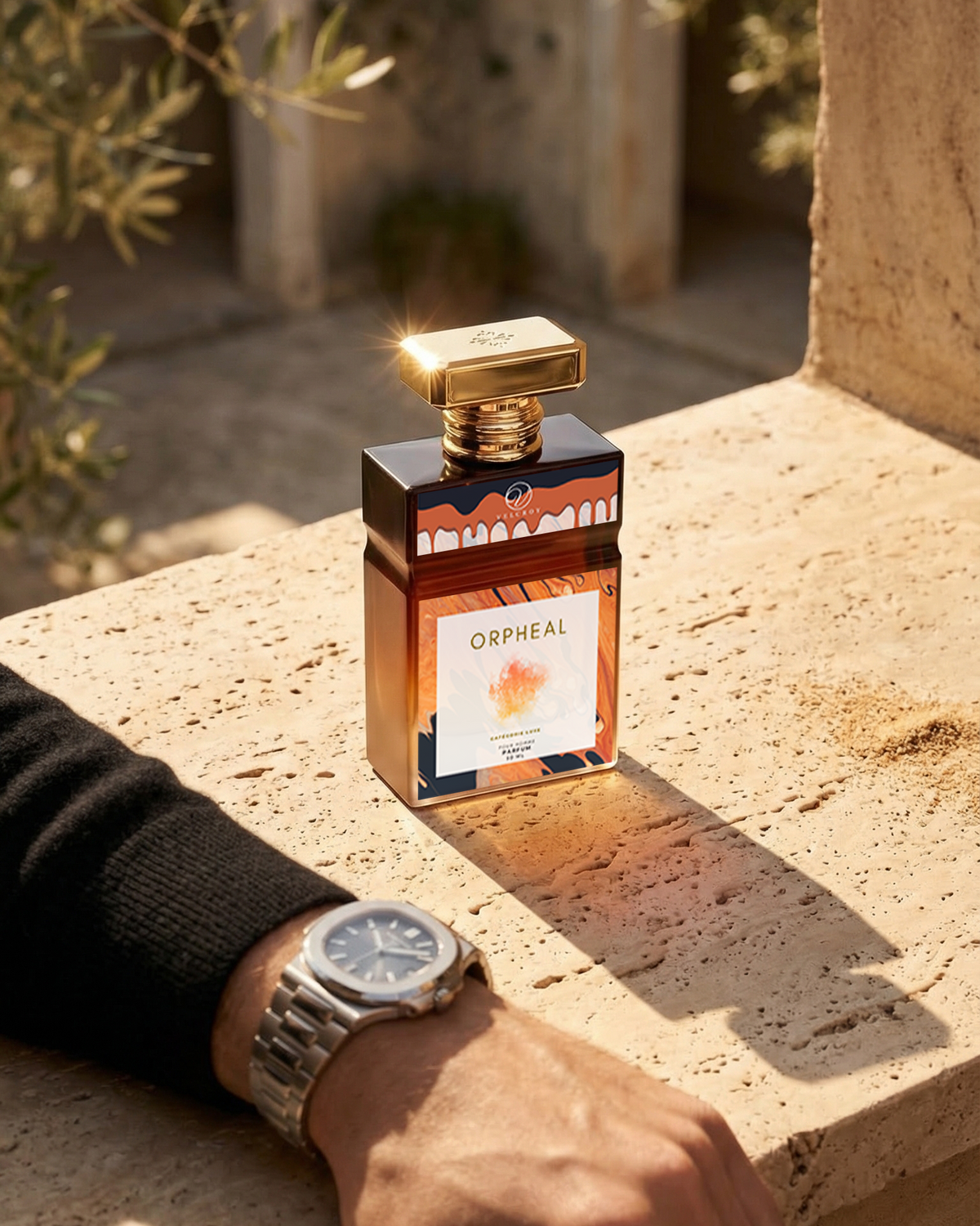 Orpheal parfum for men by Velcroy – honey, tobacco fragrance bottle